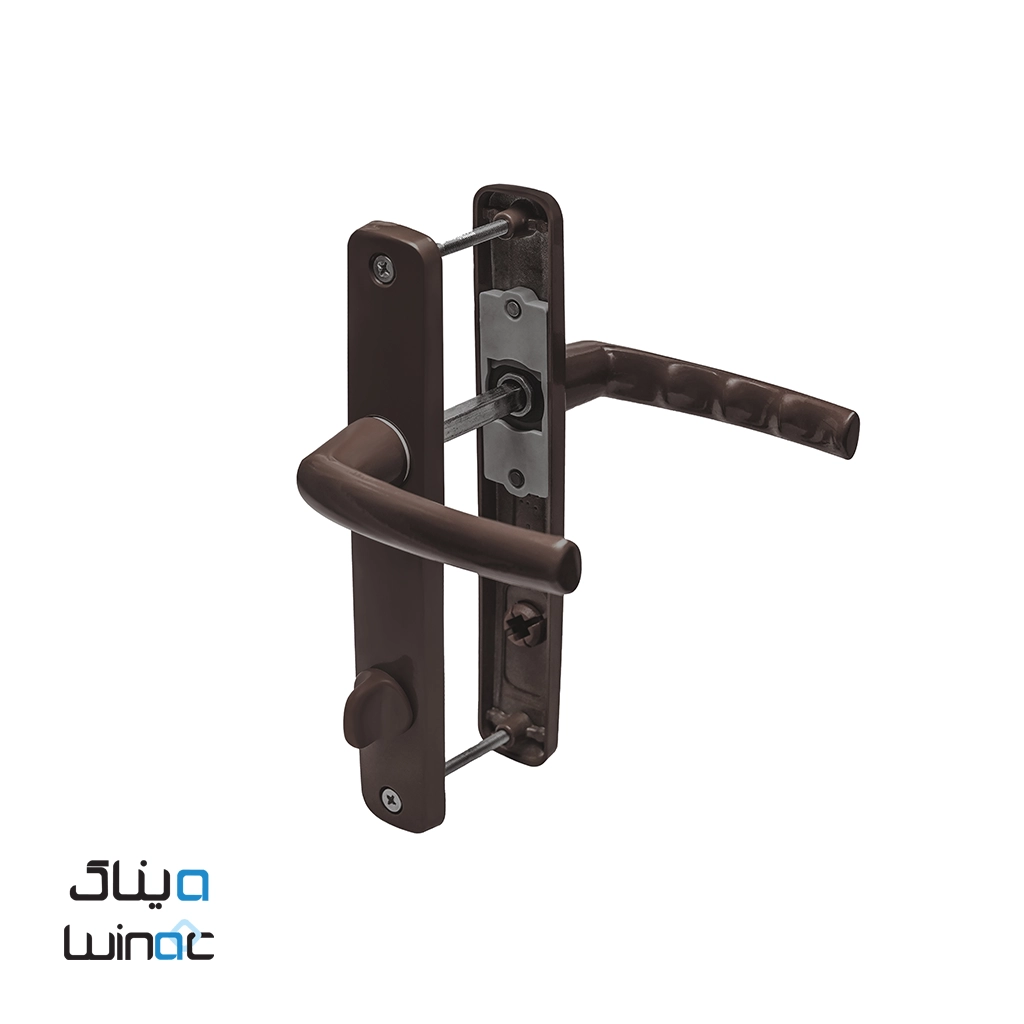 دستگیره درب حمام، سرویس، دستشویی upvc رنگ قهوه ای تیره و سوخته
