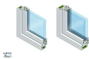 نمایی از شیشه‌های پنجره دو جداره و سه جداره