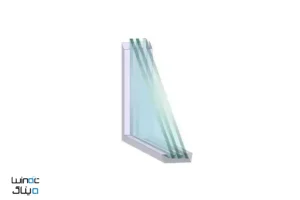 نمایی برش خورده از شیشه های پنجره سه جداره